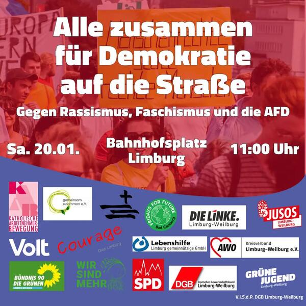 Plakat Demo Gegen Rechts - Zum Artikel: #ZusammengegenRechts ?