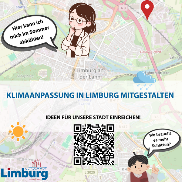 Klimaanpassung - Zum Artikel: Klimaanpassung in Limburg gemeinsam gestalten: B&uuml;rgerinnen und B&uuml;rger k&ouml;nnen ihre Ideen einbringen