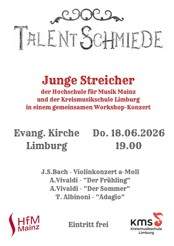 Link zur Veranstaltung: Talentschmiede - Konzert mit der Kreismusikschule und der Hochschule f&uuml;r Musik Mainz