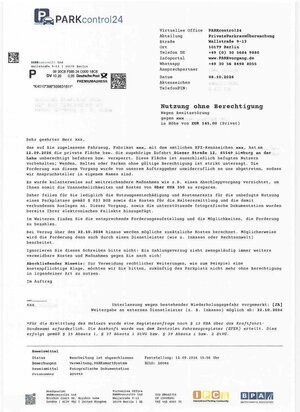 Bild mit ausf&uuml;hrlicher Beschreibung vergr&ouml;&szlig;ern: Diese Schreiben von ParkControl24 wurden an Fahrzeugbesitzer versendet, die in der Diezer Stra&szlig;e im Bereich der Hausnummer 12 geparkt hatten.